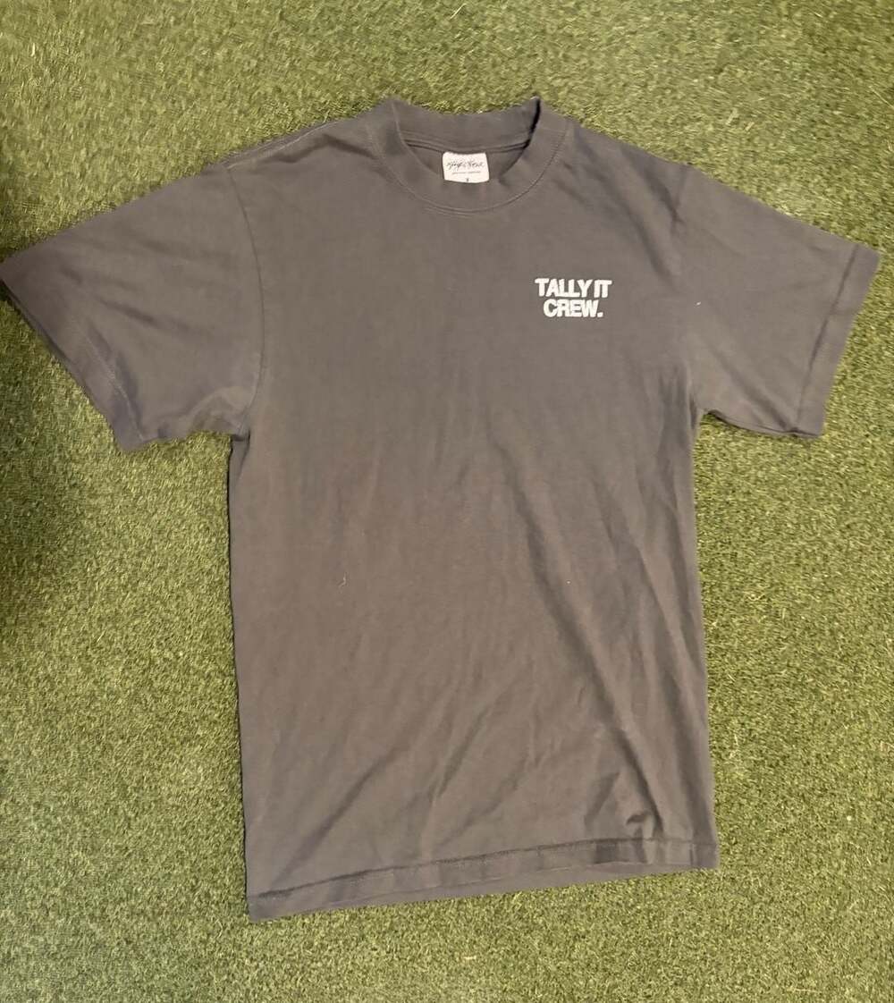 Shaka Wear Tally It Crew T-Shirt Medium Grey